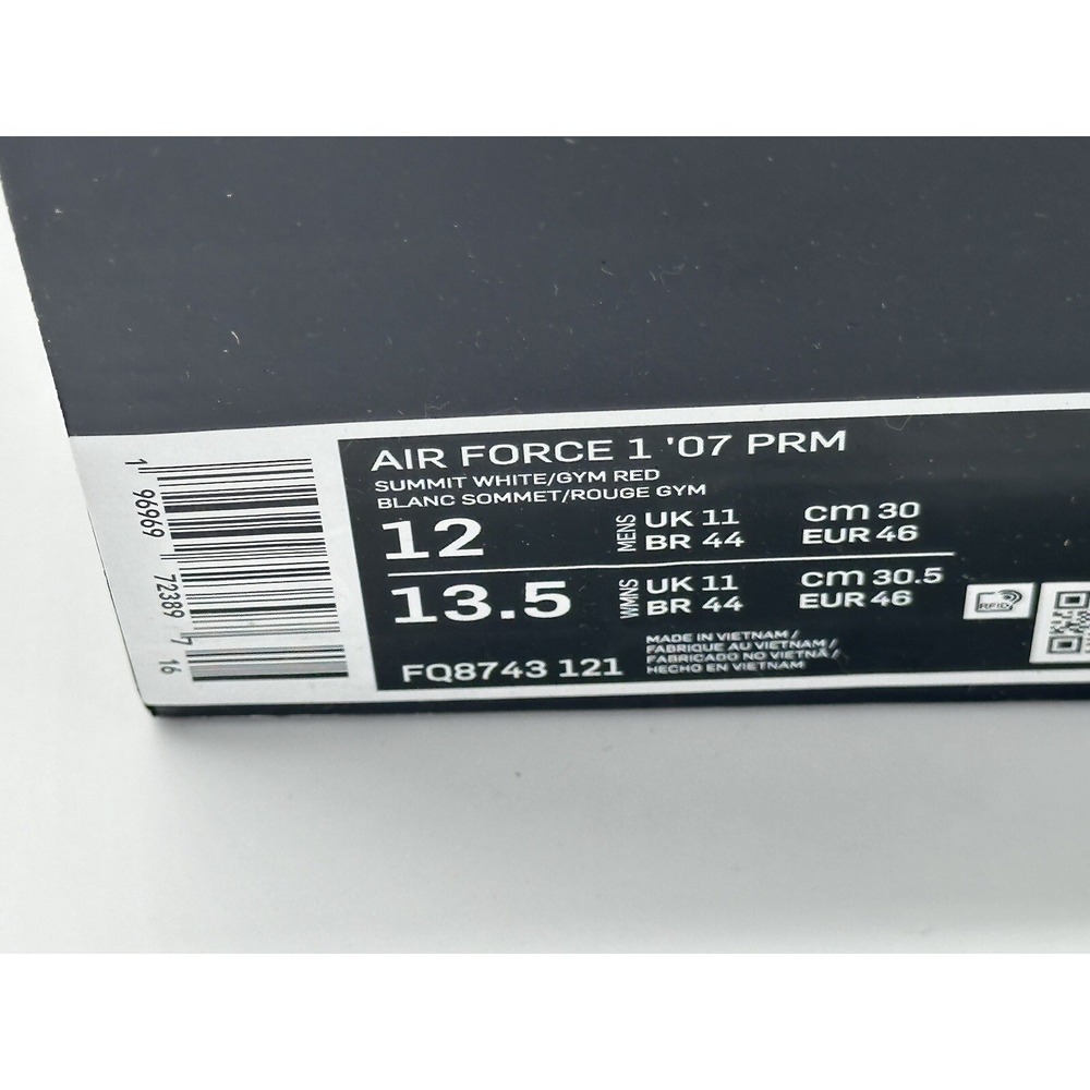 Size 12 - Nike Air Force 1 '07 Premium Low Chicago FQ8743-121 No Box Lid NEW! - Picture 8 of 8